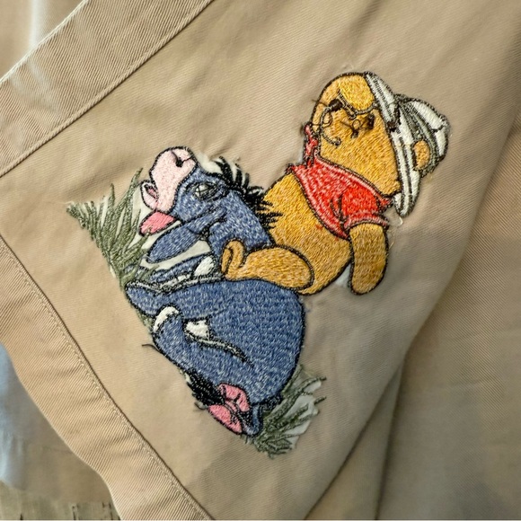 RARE VINTAGE 1990 Beige Skort with Pooh and Eeyore on Safari Embroidery - Picture 3 of 7